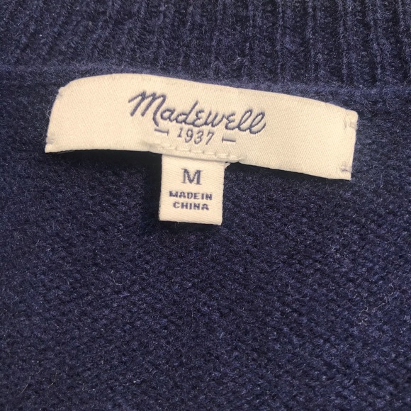 Madewell Merino Wool Polka Dot Color Block Sweater - Picture 11 of 13